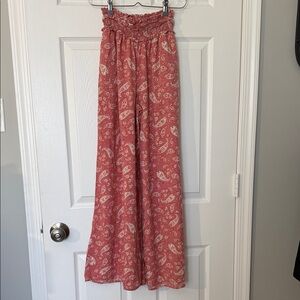Paisley Print Wide-Leg Pants